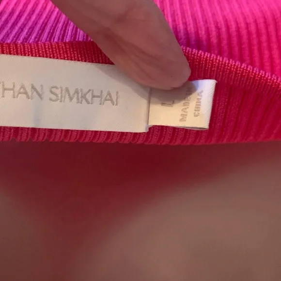 Jonathan Simkhai pink halterr body con mini dresss size L - Picture 5 of 5